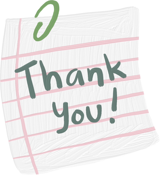 Handdrawn Painterly Cute Objects Thank You Note